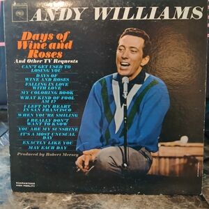 Andy Williams – Days of Wine and Roses (1963 Columbia CL 2015) LP VinylThe pr